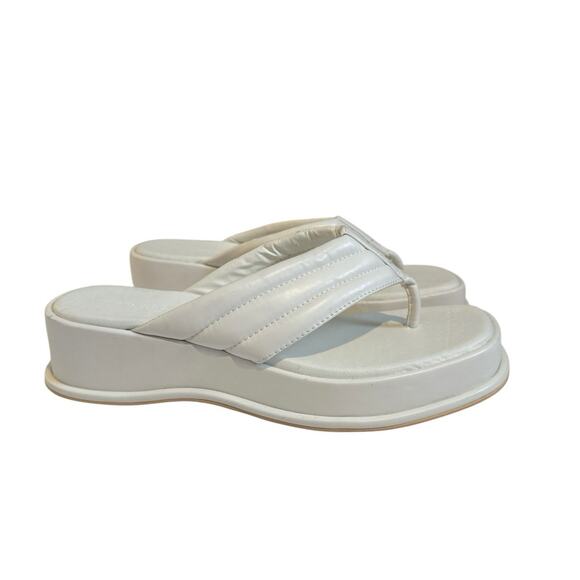 Princess Polly White Pump It Up Platform Sandals Size 9 - Picture 3 of 9